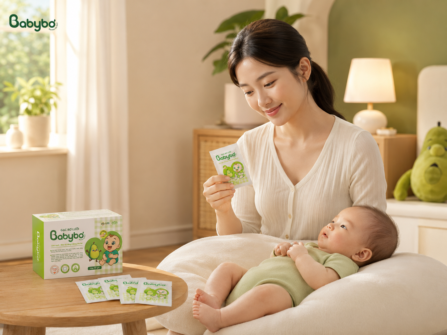 Mẹ chọn gạc rơ lưỡi Babybơ để vệ sinh lưỡi và khoang miệng cho bé sơ sinh