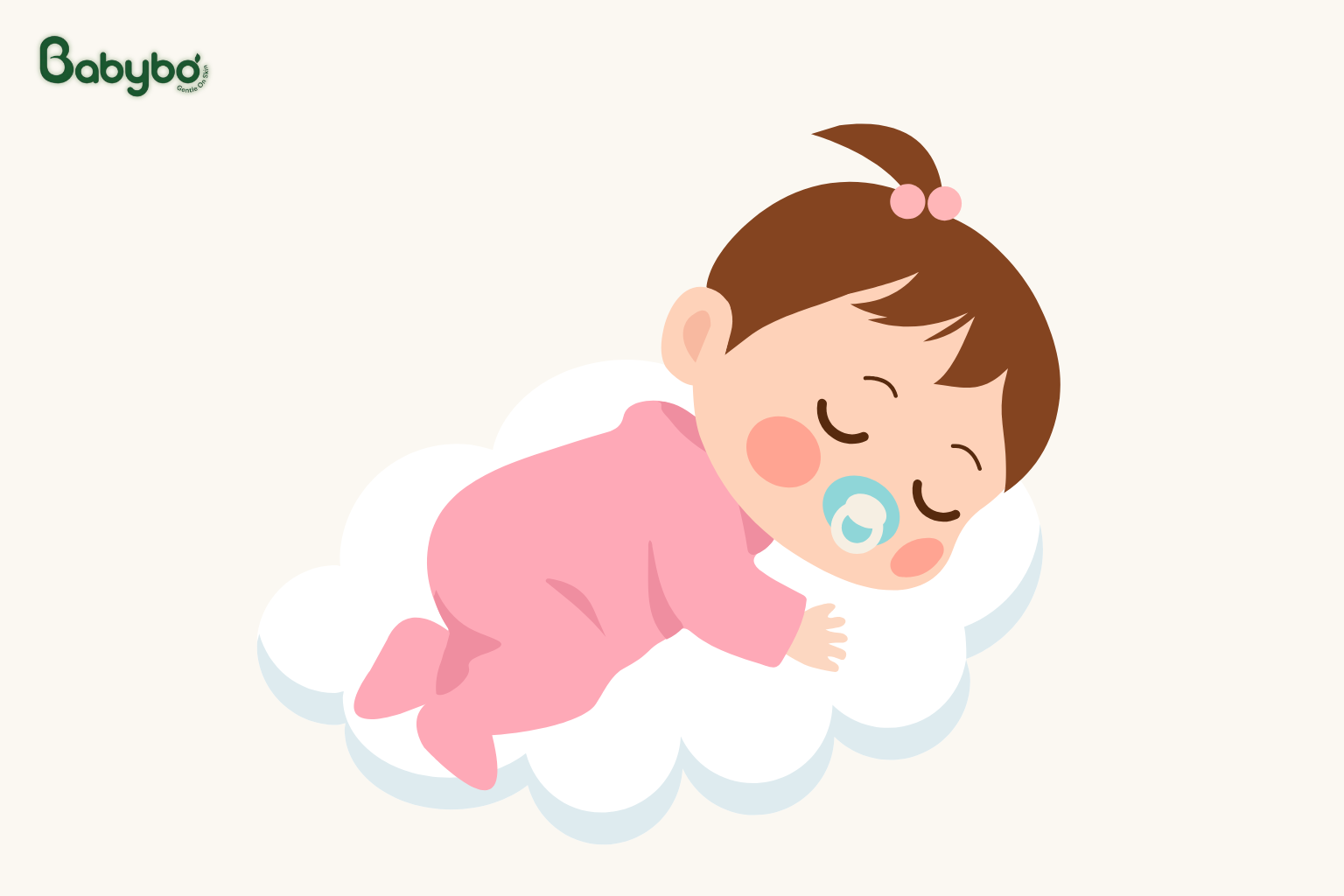 Em bé ngủ ngon với làn da khô thoáng sau khi được chăm sóc vùng mặc tã đúng cách