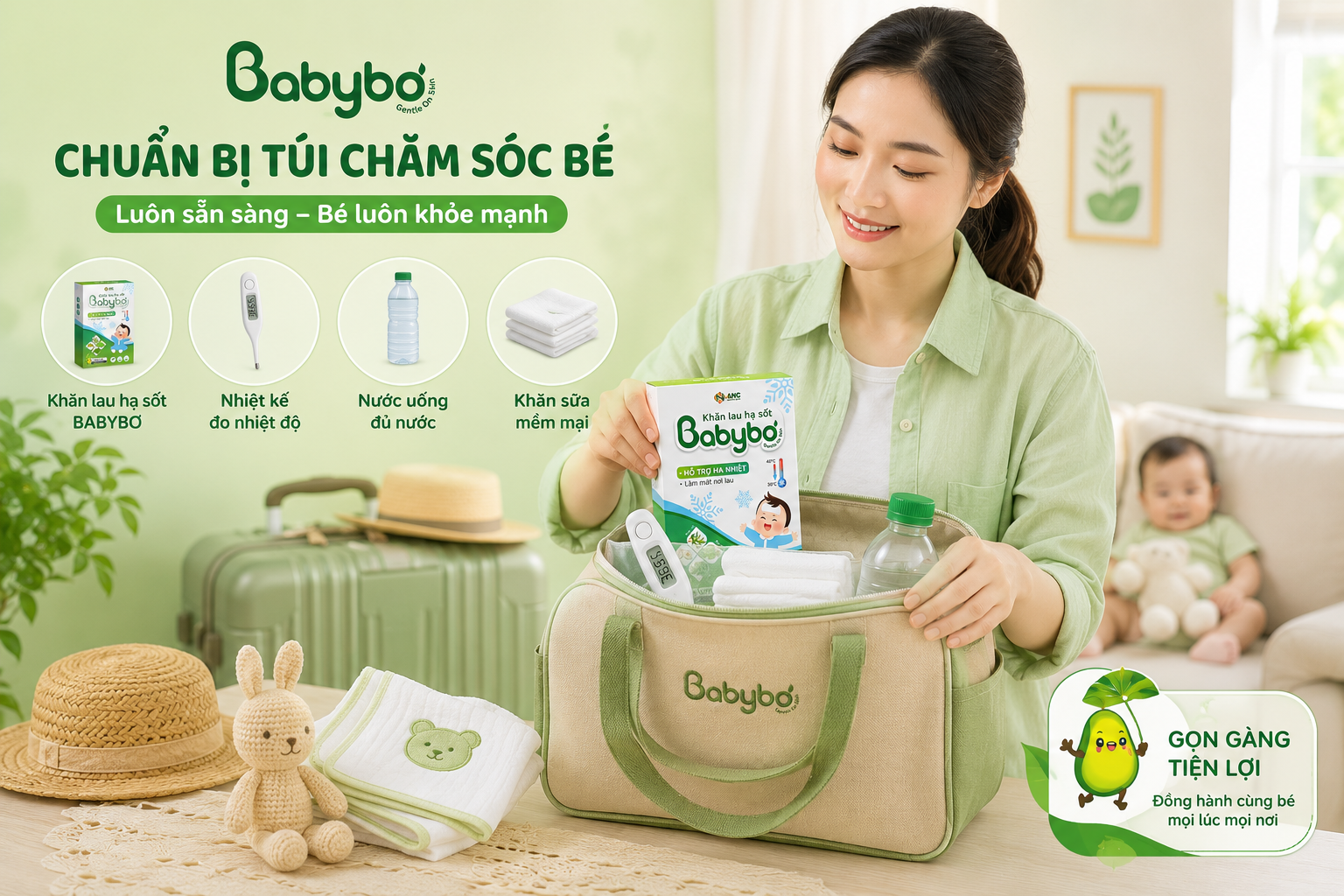 khi nào nên dùng khăn lau hạ sốt babybơ cho bé