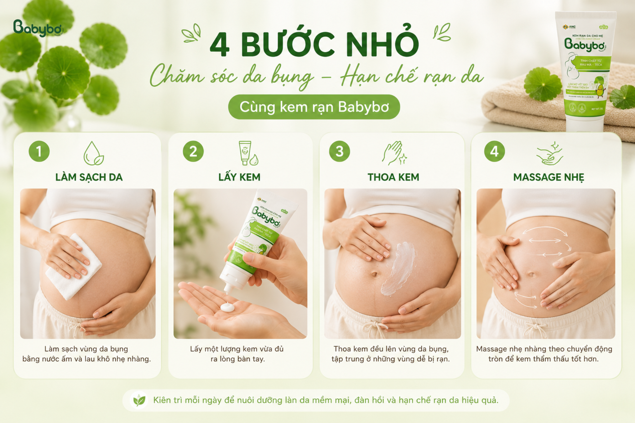 cách dùng kem rạn babybơ cho mẹ bầu